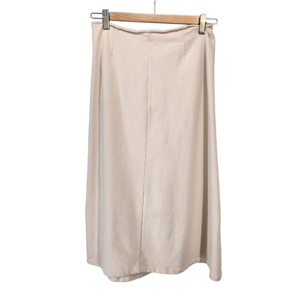 Style Nanda Skirt Women's Small Midi Beige Terry Cloth Lined Timeless - Picture 2 of 10